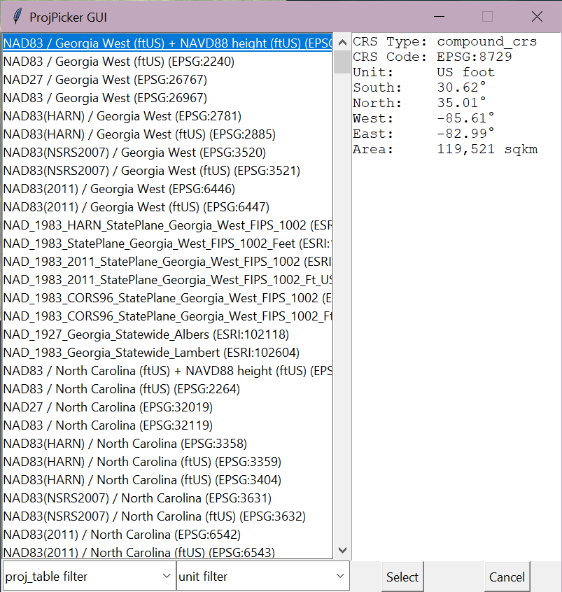 ProjPicker GUI